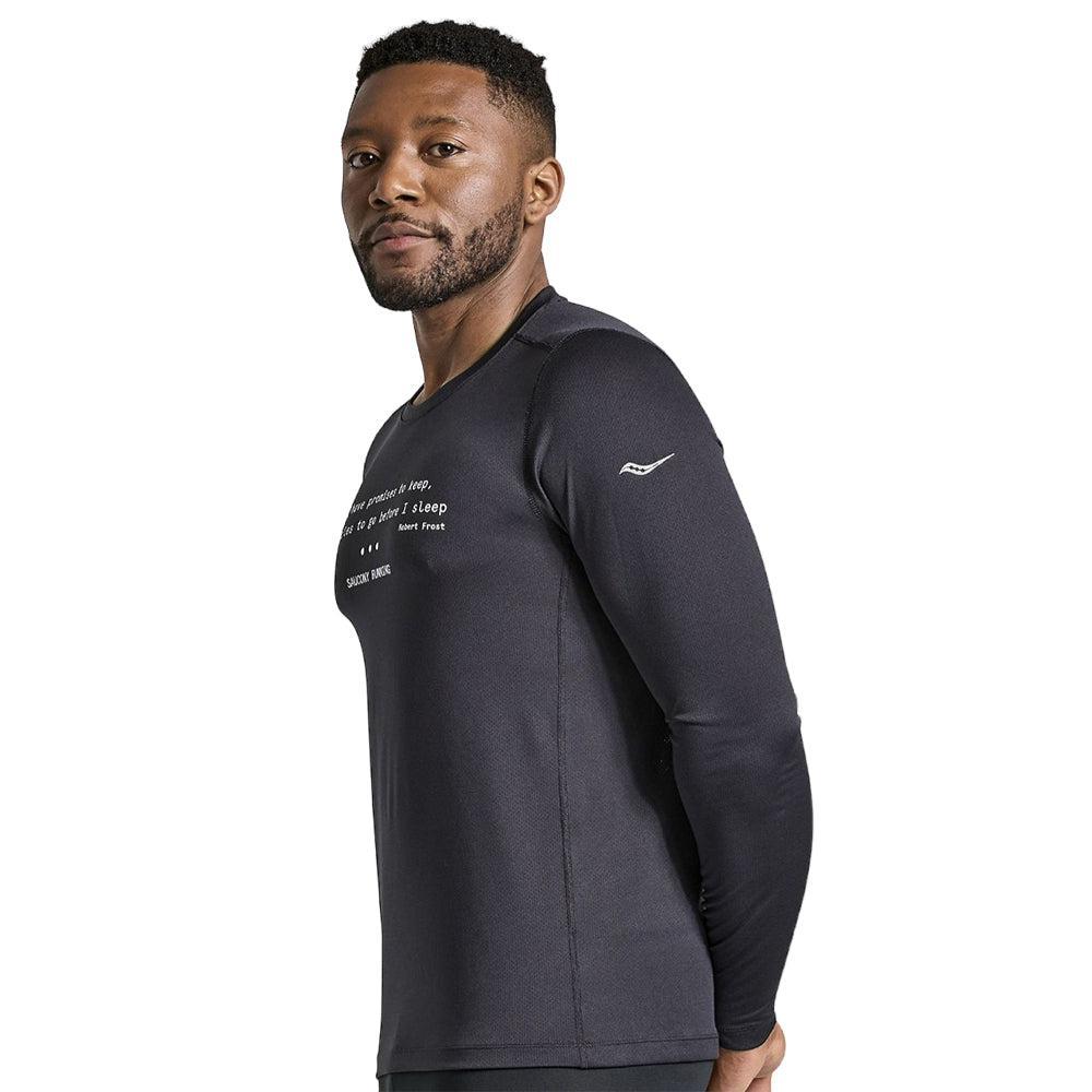 Men's Saucony Stopwatch Graphic Long Sleeve Running Shirt - Lightweight Performance Top for Jogging, Gym Workouts & Casual Wear