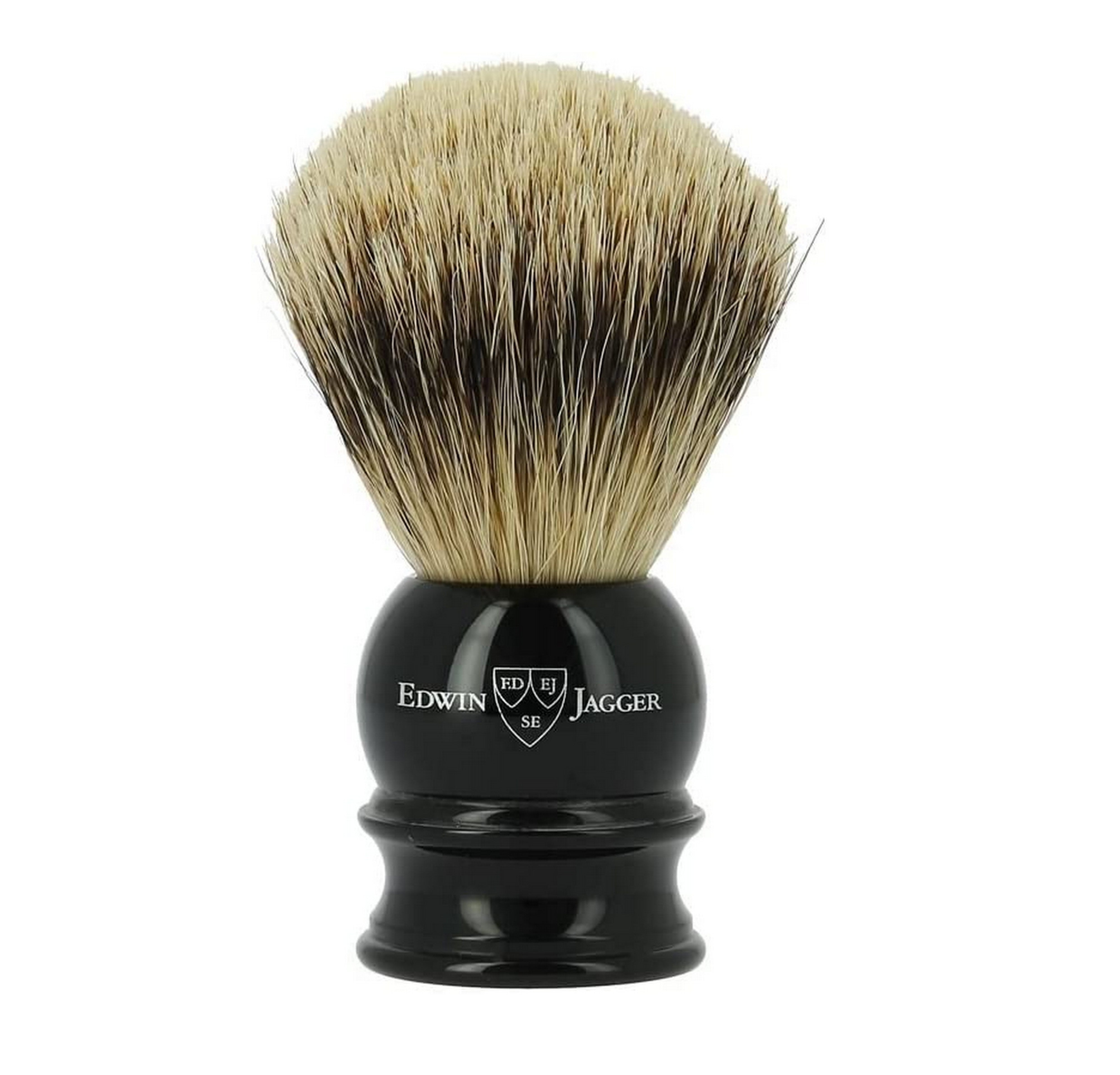 Premium Edwin Jagger Imitation Ebony Silver Tip Shaving Brush - Medium Bristle for Men's Wet Shaving | Perfect for Luxury Grooming & Travel Shaving Kits