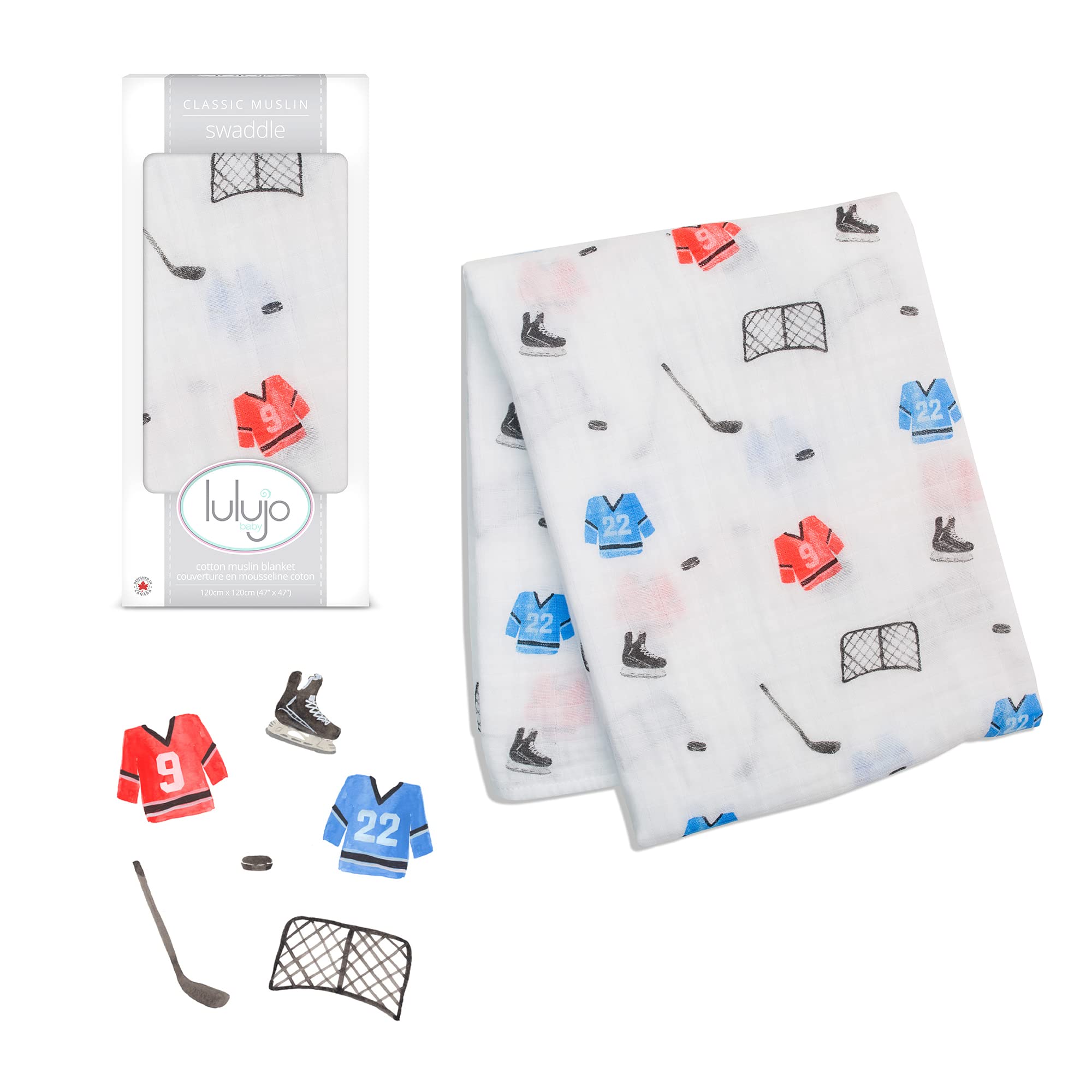 Lulujo Baby Swaddle Blanket - Ultra Soft 100% Cotton Muslin Swaddle & Receiving Blanket for Newborns, Girls & Boys | 47