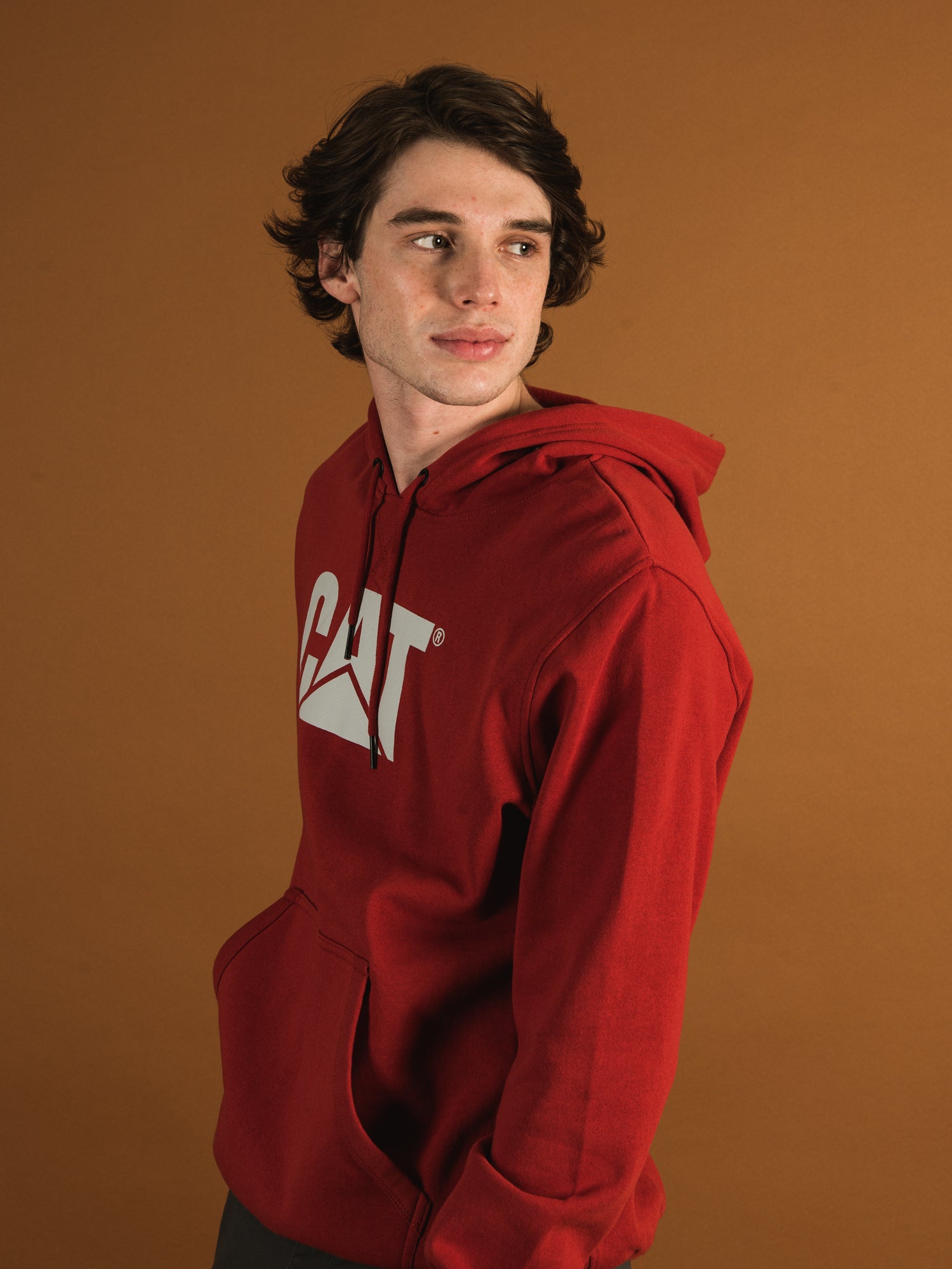Caterpillar Foundation Pullover Hoodie - Men's & Women's Casual Fleece Sweatshirt for Outdoor Work & Winter Warmth | Clearance Sale