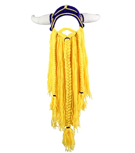 Viking Beard Hat Long Yellow