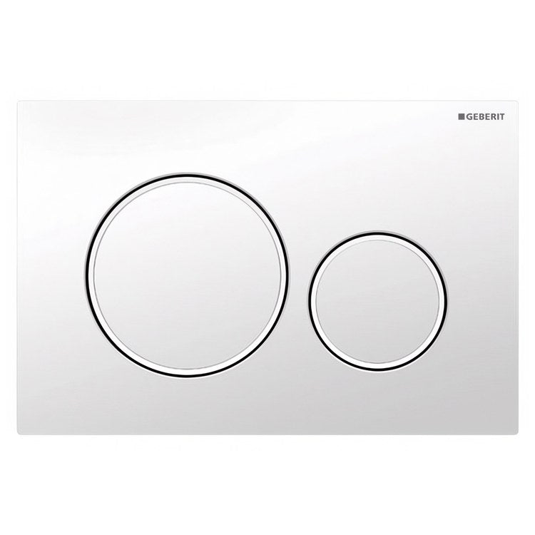 Sigma20 Dual Flush Actuator Plate - Gloss White with Matte White Accent for Sigma Concealed Tanks (2x6 & 2x4 Installations) | Durable Plastic Flush Plate for Modern Bathrooms & Water-Saving Toilets