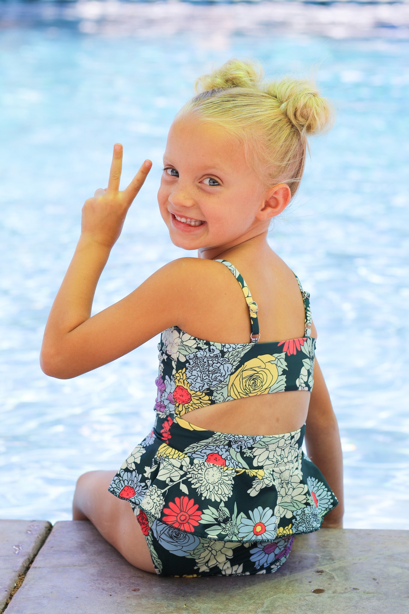 Baby Charli Reversible Tankini Swimsuit for Girls - 2-in-1 Cute Bathing Suit with Adjustable Straps - Perfect for Pool, Beach & Summer Vacation - $24