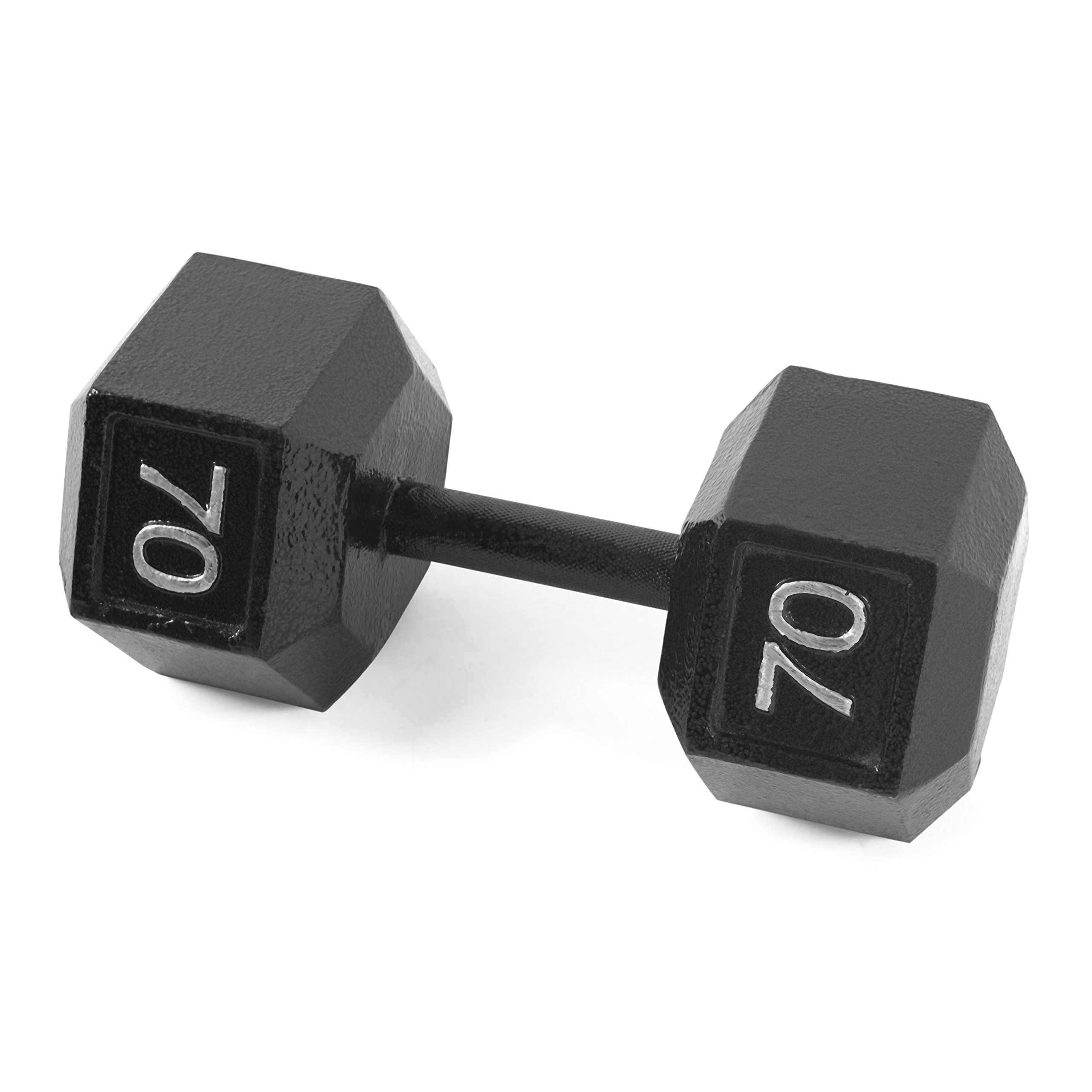 Premium CAP Barbell Black Cast Iron Hex Dumbbell Set (5-120 LBs) - Single or Pair for Home Gym, Strength Training & Weightlifting Workouts