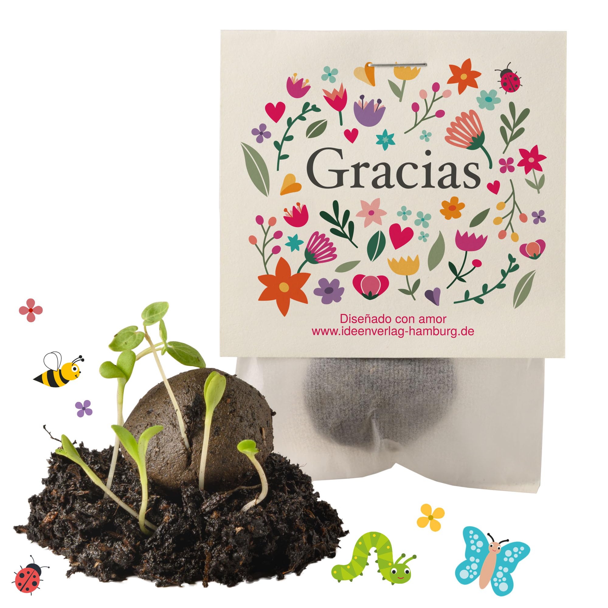 10x Seed Bombs - Small Gift for Colleagues, Guests & Kids - Flower Seed Bombs with Wildflower Seeds - Perfect for Thank You Gifts, Party Favors & Gardening Fun - Great for Eco-Friendly Planting, Classroom Activities & DIY Projects