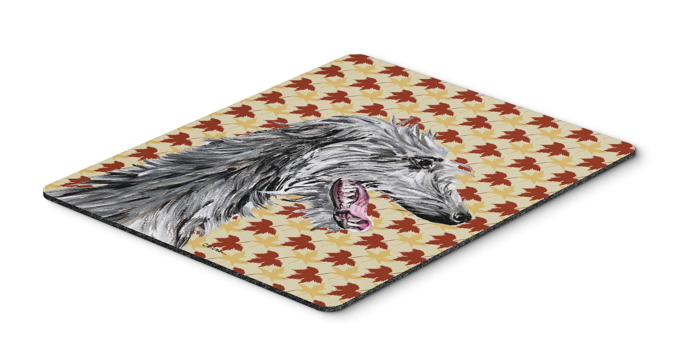 Scottish Deerhound Fall Leaves Mouse Pad - Large Washable Non-Slip Desk Mat for Home Office, Gaming & Computer Work | Heat Resistant Hot Pad & Trivet | Perfect Gift for Dog Lovers