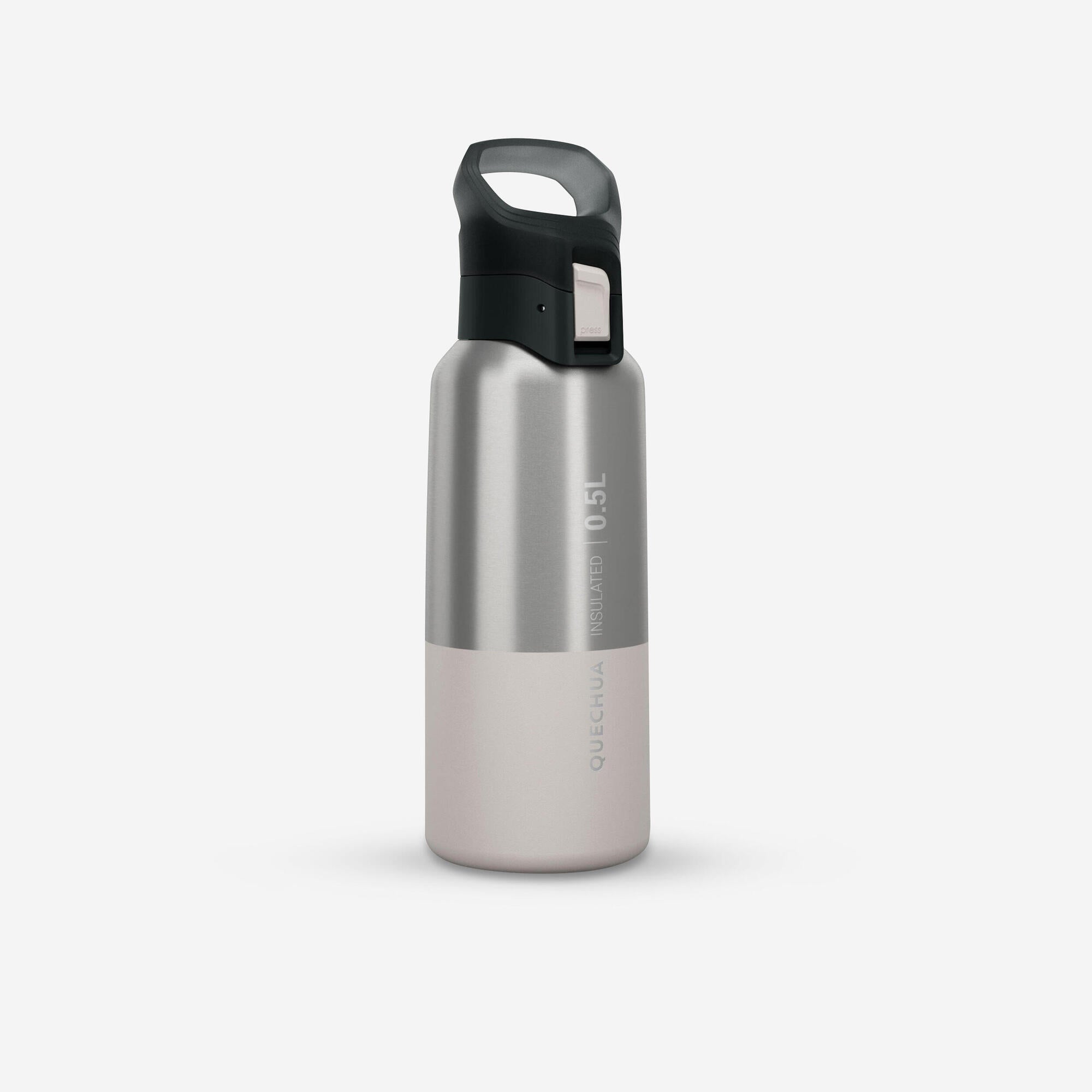 Quechua MH900 Double Wall Insulated 500ml Stainless Steel Water Bottle - Leakproof & BPA Free - Perfect for Hiking, Camping & Outdoor Adventures