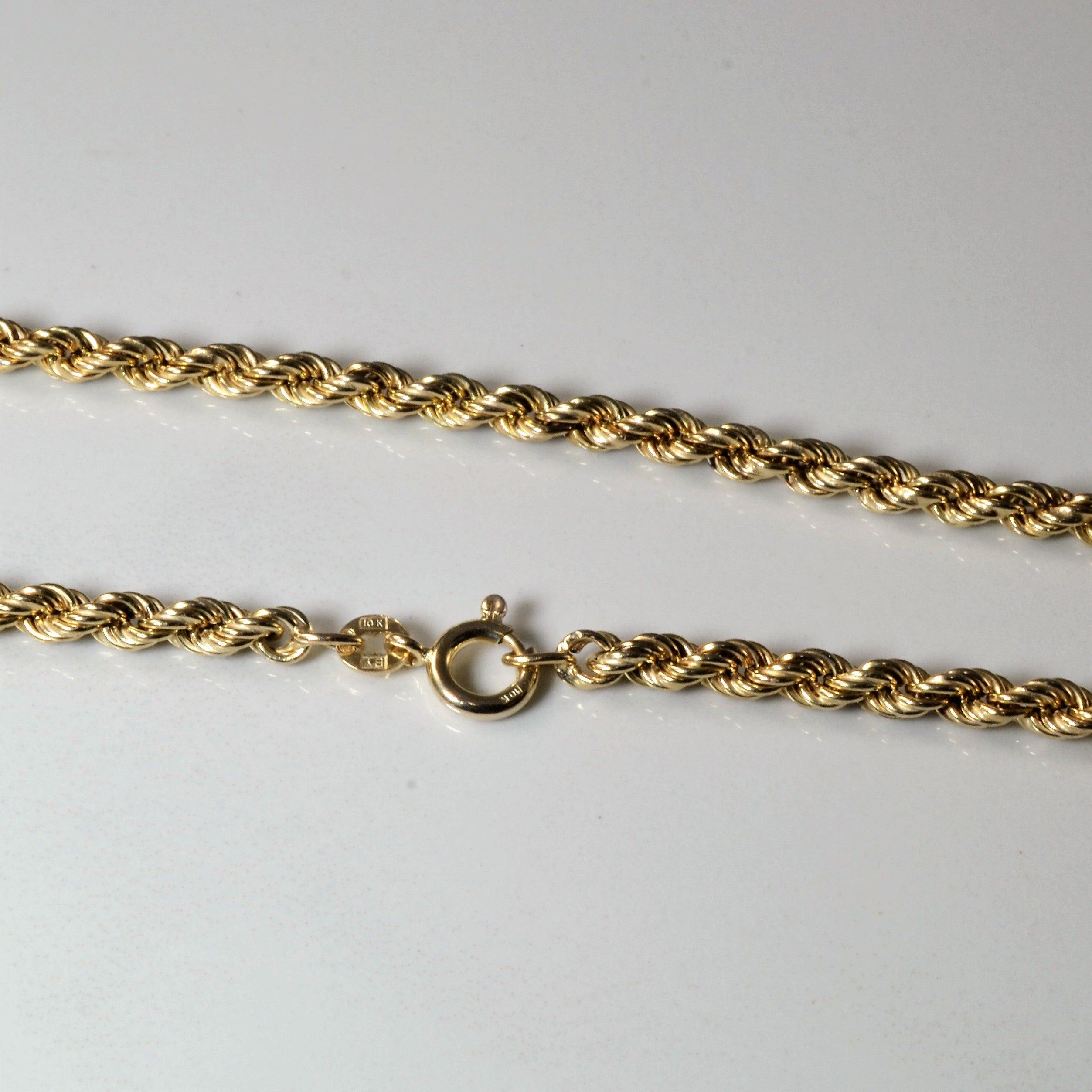 10K Yellow Gold Rope Chain Necklace 18 Inches - Durable & Stylish Jewelry for Men & Women | Perfect for Everyday Wear, Gifts & Special Occasions