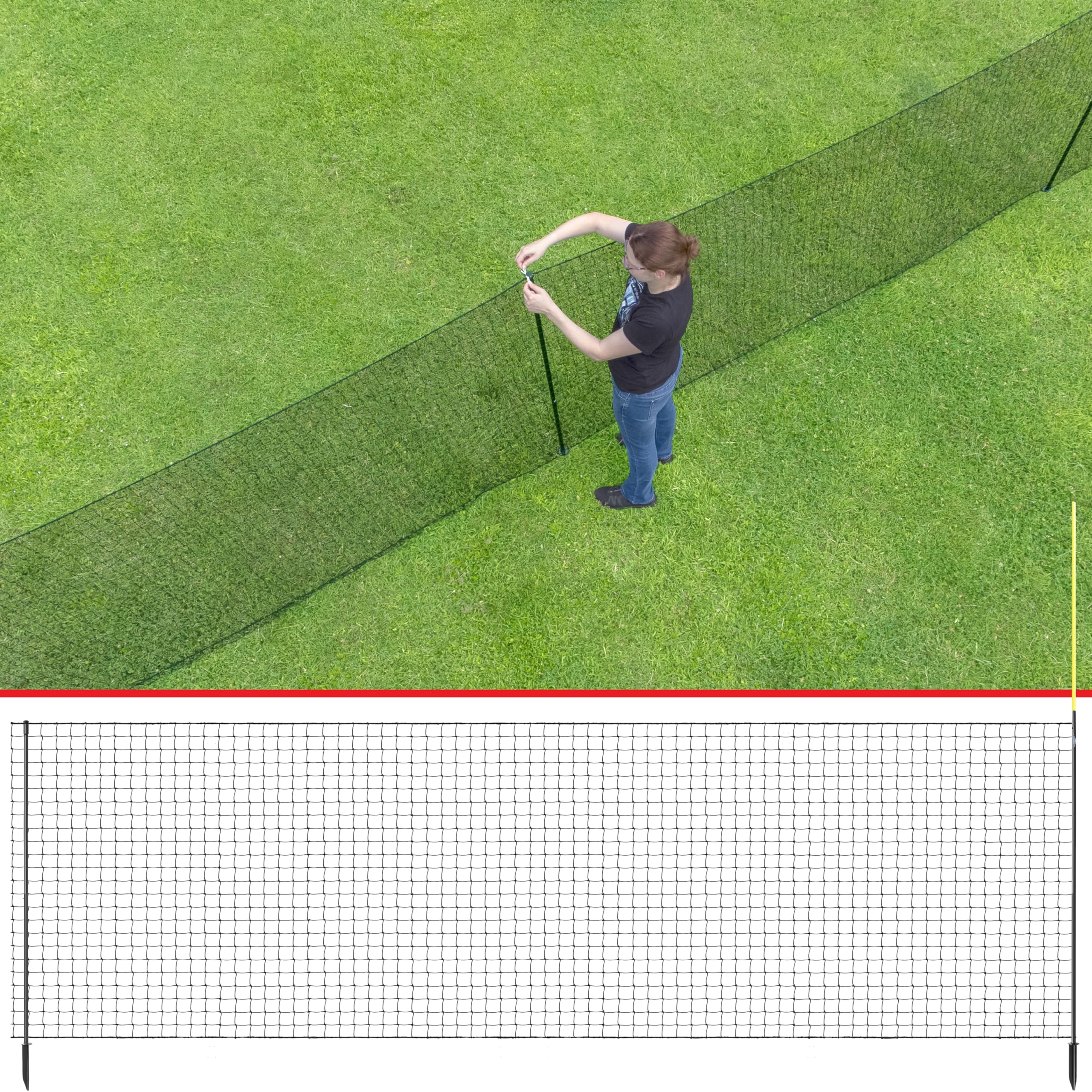100 FT x 5 FT Tall Baseball Fence with Foul Poles - Durable Backstop Netting for Baseball, Softball & Mini Baseball Practice | Perfect for Backyard, Field & Training Facility