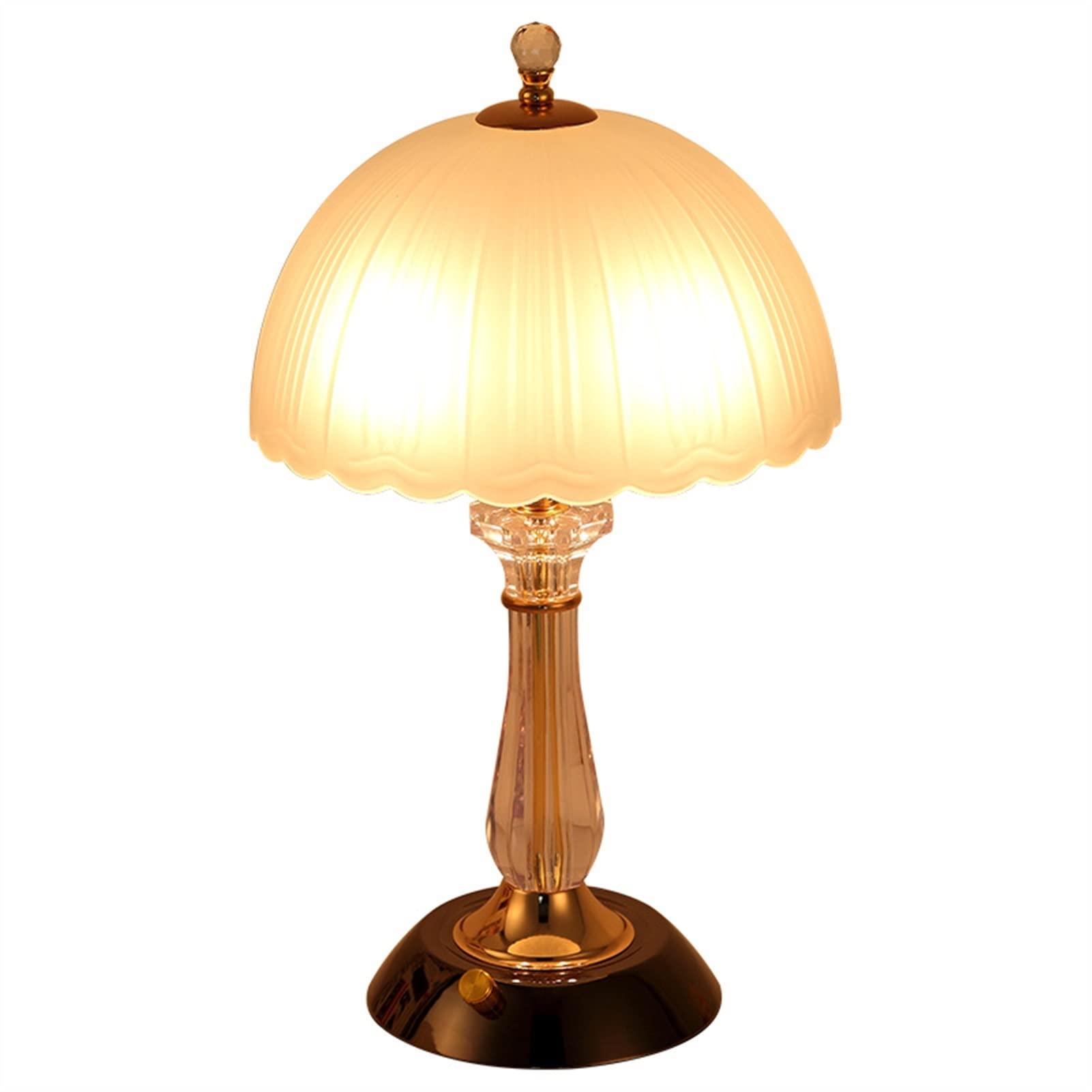 HMJZ Popity Modern Chrome Crystal Table Lamp with Iron Shade - Elegant Bedside Lamp for Living Room, Bedroom & Coffee Table - Perfect for Home Decor, Reading & Ambient Lighting