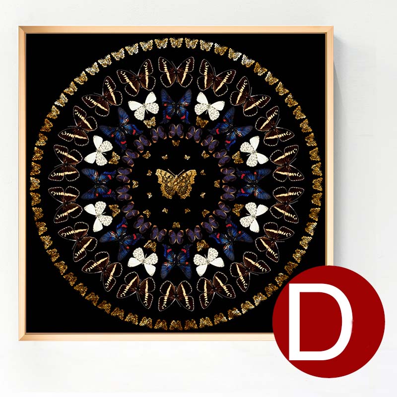 Butterfly Crystal Art Print with Gold Aluminum Floater Frame - Elegant Wall Decor for Living Room, Bedroom & Office - Perfect Gift for Home Decor & Housewarming