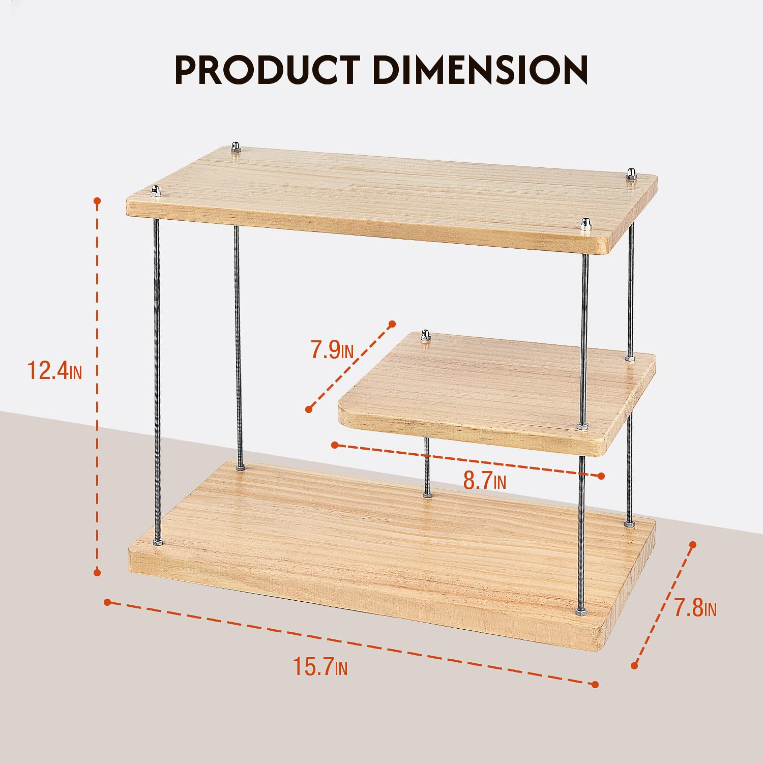 Desktop Shelf & Bookshelf Organizer - Wooden Tabletop Storage for Office, Home & Dorm - Perfect for Books, Files, Decor & Office Supplies