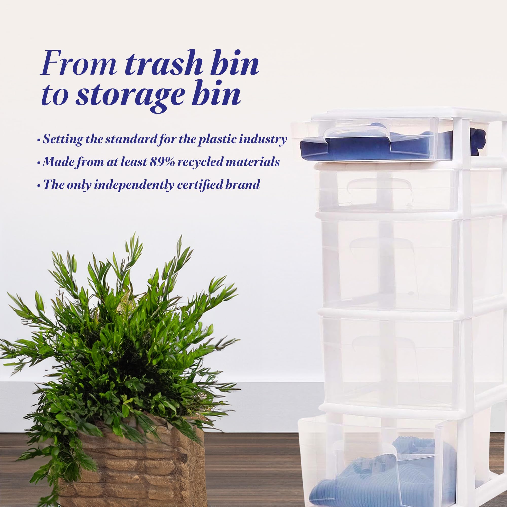 HOMZ 2-Pack 5-Tier Clear Plastic Storage Drawer Tower Organizer with White Frame - Perfect for Bedroom, Closet, Office & Craft Room Organization
