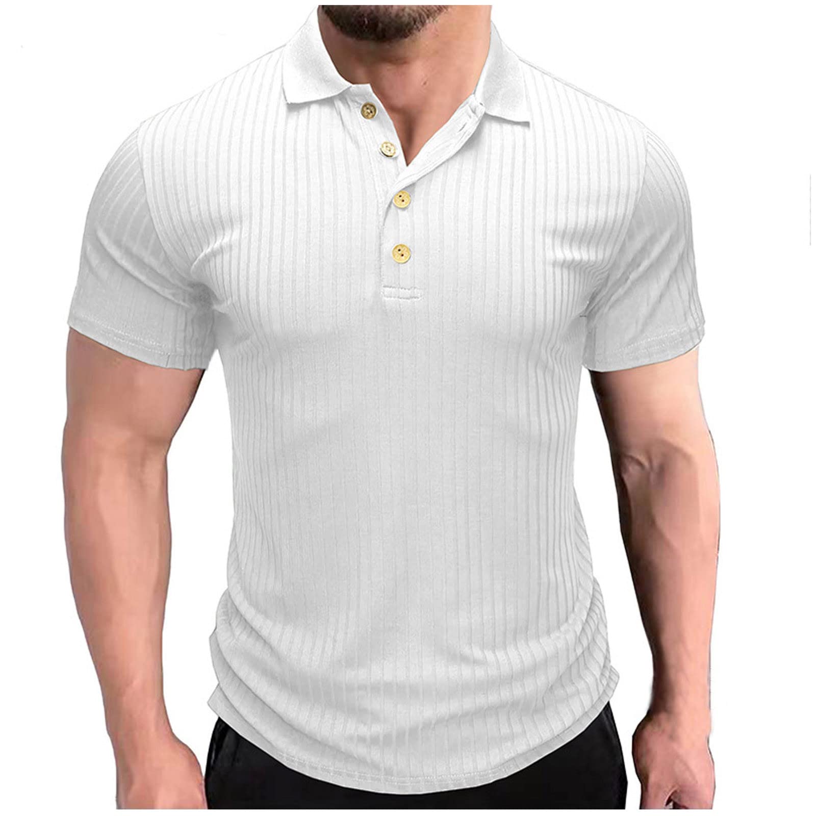 Premium Slim Fit Men's Henley T-Shirt - Short Sleeve Knit Button Casual Tee for Summer | Breathable Comfort Shirt for Outdoor Activities, Beach & Daily Wear