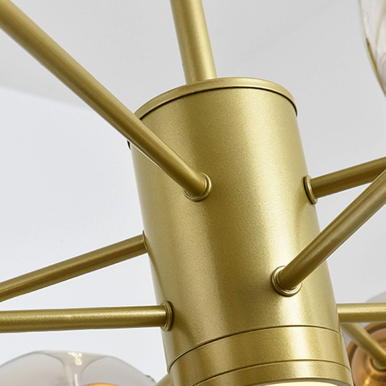 10-Lights Gold Metal Sputnik Chandelier - Modern Spherical Glass Pendant Light with Chrome Finish - Elegant Ceiling Lamp for Living Room, Hallway, Dining Room & Bedroom - Perfect for Modern Home Decor & Luxury Interior Lighting