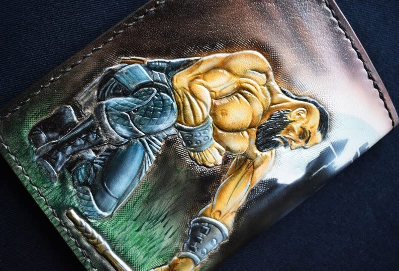 Premium 3D Genuine Leather Passport Holder - Hand-Carved & Hand-Painted Travel Wallet with Lion & Viking Designs - Custom Personalized Passport Cover for Men & Women - Perfect for International Travel, Business Trips & Luxury Gifts