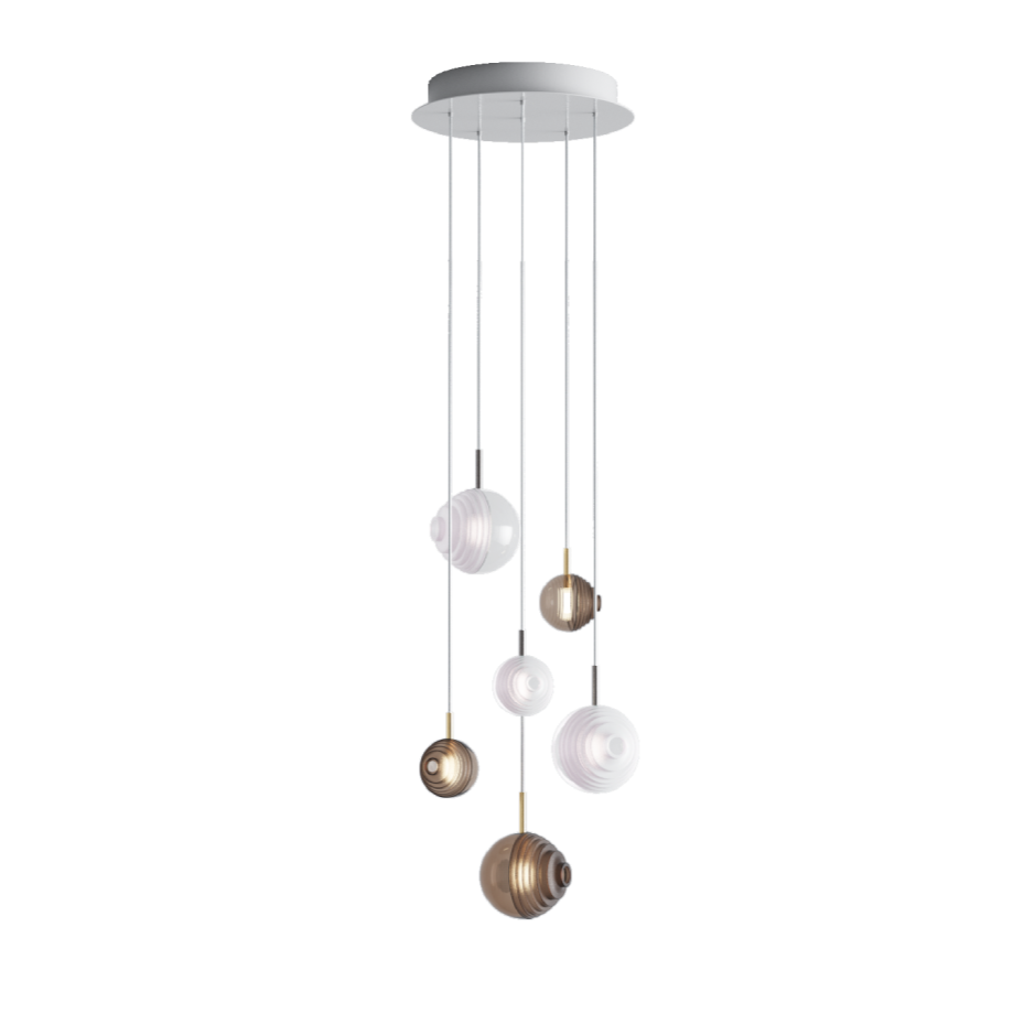 6-Piece Dark & Bright Star Chandelier Set - Elegant Ceiling Lighting for Bedroom, Living Room, and Dining Room Decor