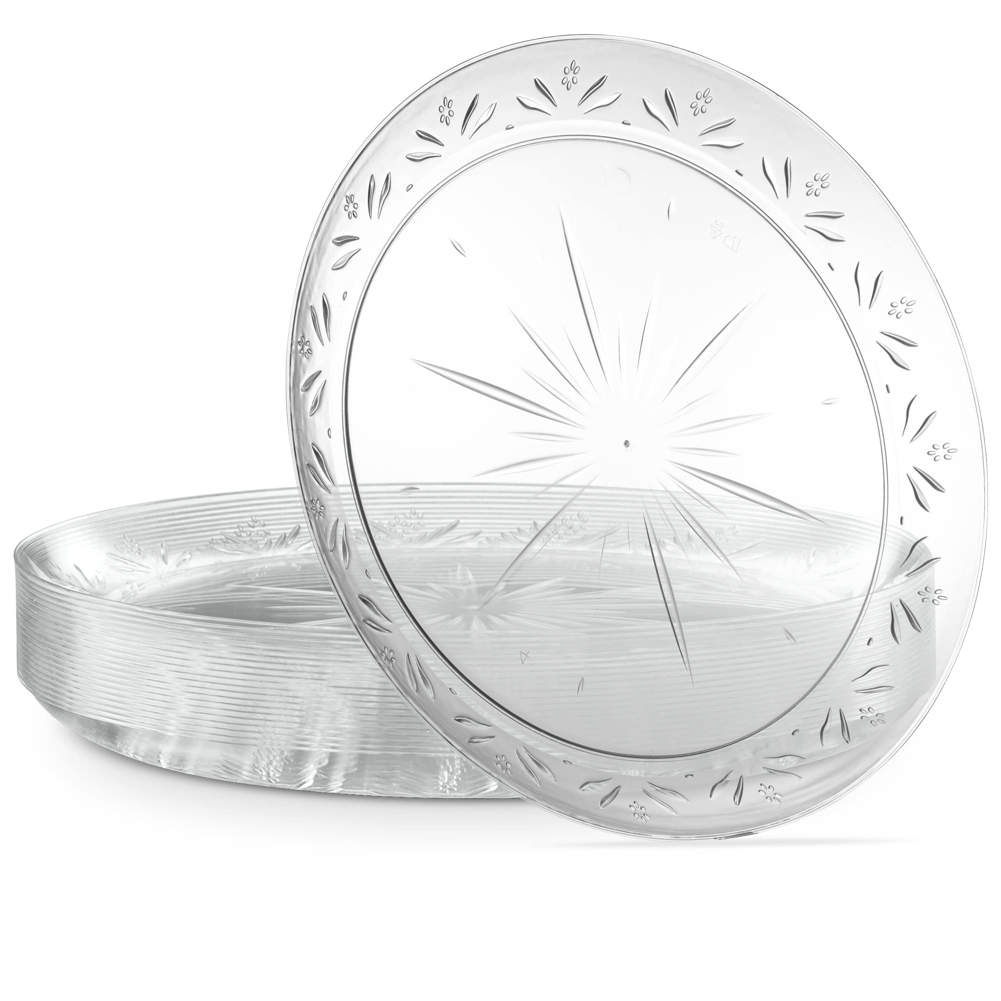 PLASTICPRO Premium Heavy Duty Clear Disposable Plastic Plates - 10 Inch (240 Count) - Ideal for Parties, Picnics, BBQs & Catering Events