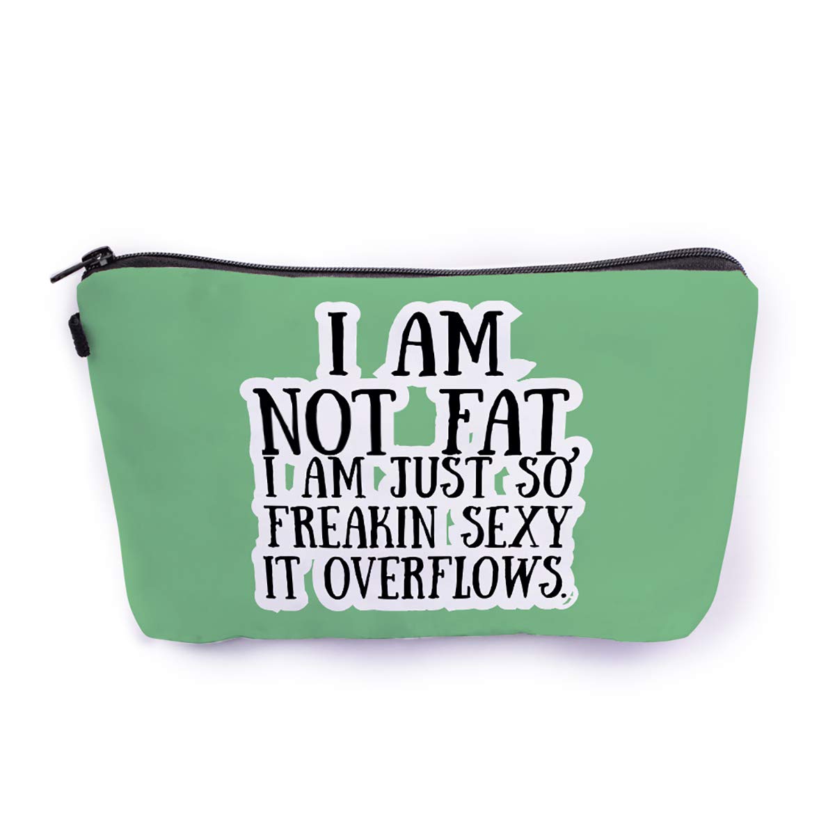 Crazyify Light Green Canvas Makeup Bag for Women - Waterproof Cosmetic Pouch with Zipper, Travel Toiletry Organizer | Perfect for Travel, Gym & Daily Essentials Storage