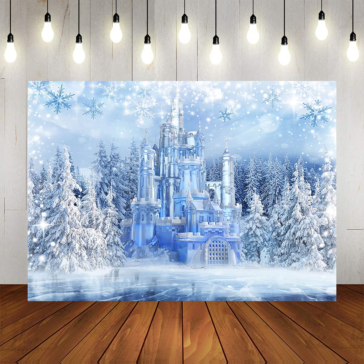 Frozen Wonderland Backdrop - Crystal Ice Castle Photography Background for Winter Party Decorations | Kids Photo Studio Props | Birthday, Christmas & Themed Events