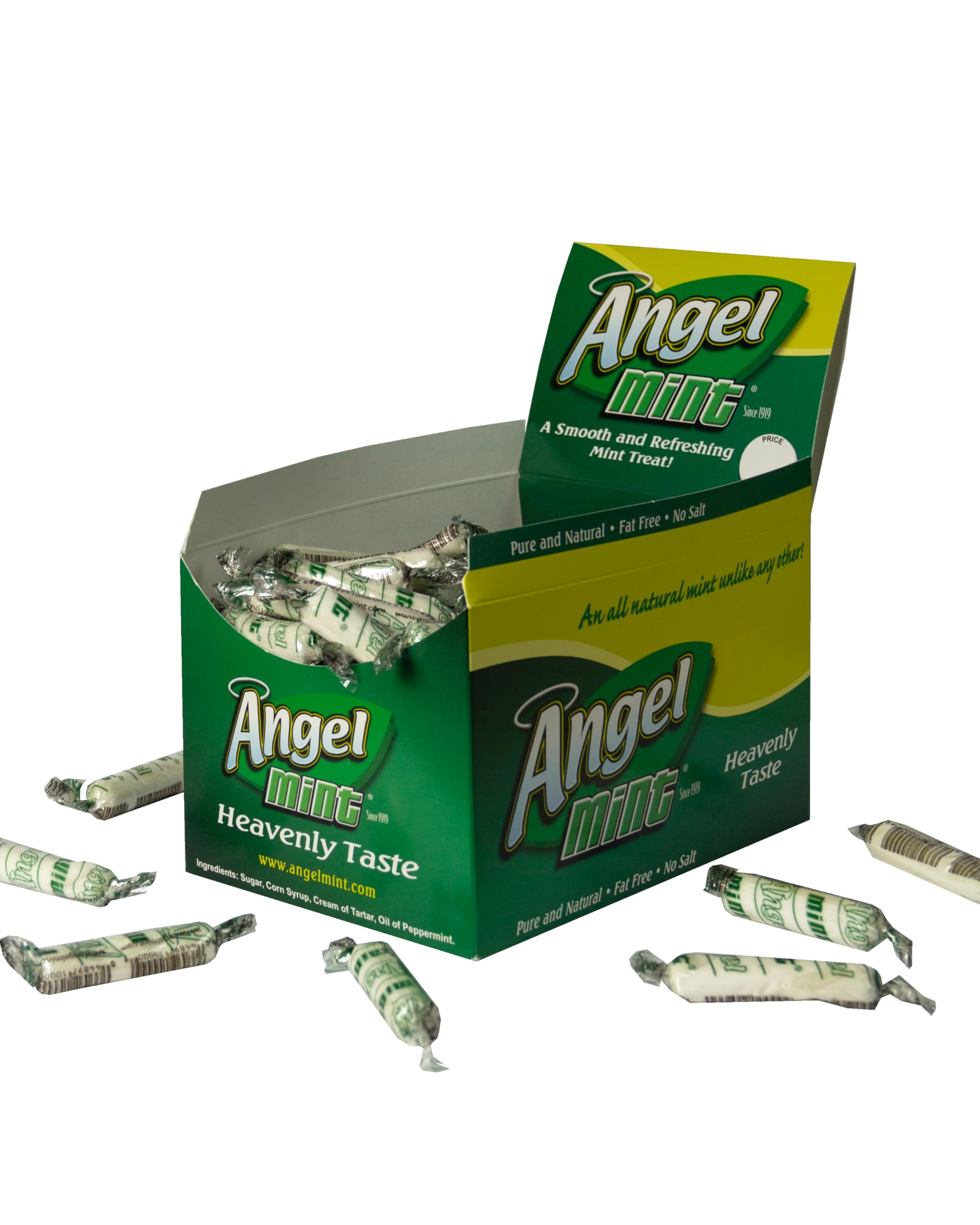 Original Angel Mint 40 oz Box - Individually Wrapped Pure & Natural Old Fashioned Candy | Fat Free, Gluten Free, Soy Free, Salt Free, Vegan Friendly Mints | Perfect for Parties, Gifts & Home Treats