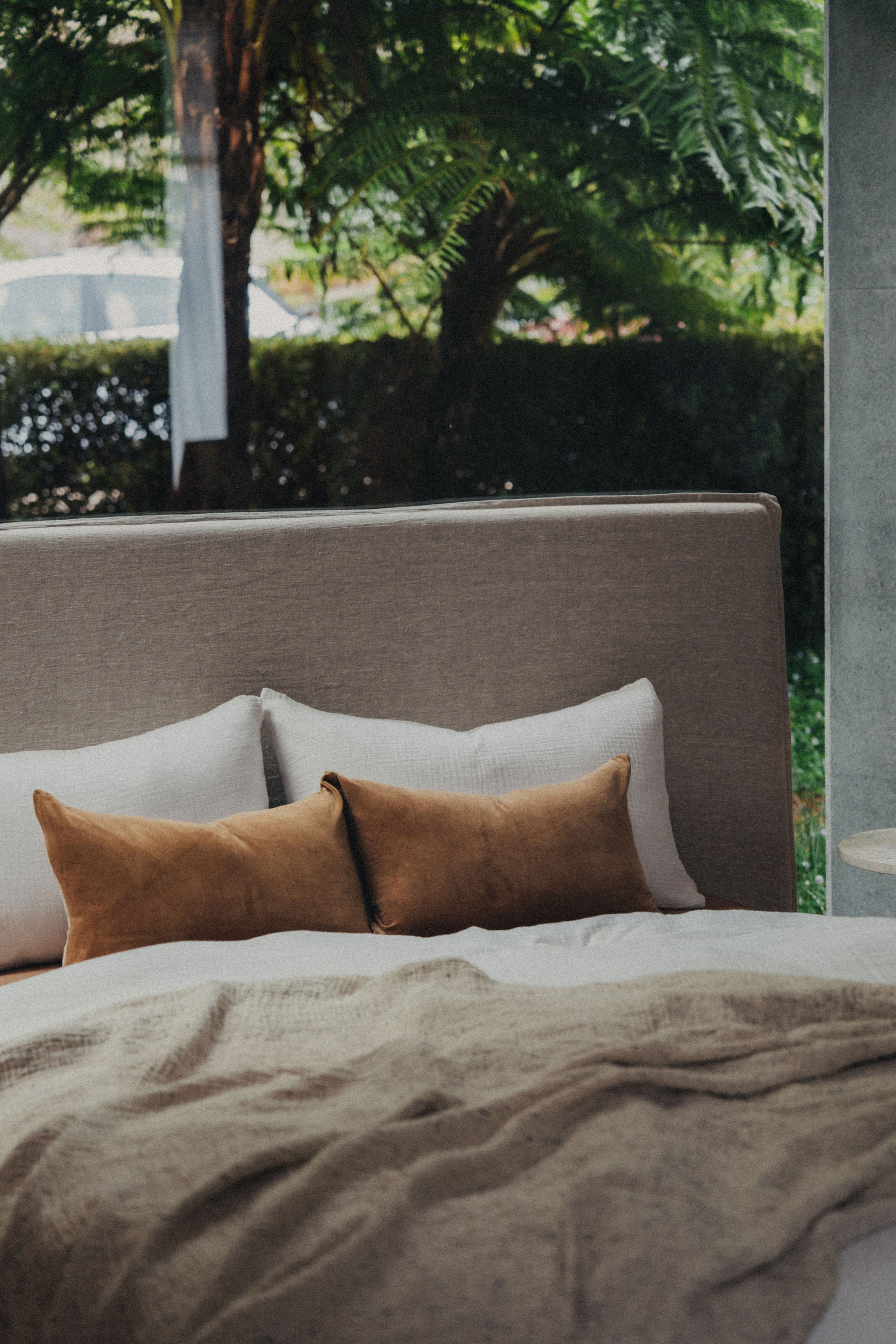 Premium Linen & Velvet Throw Pillow Covers - Soft Nutmeg Brown Decorative Cushion Covers for Sofa, Bed, Chair - Home Decor & Living Room Accent