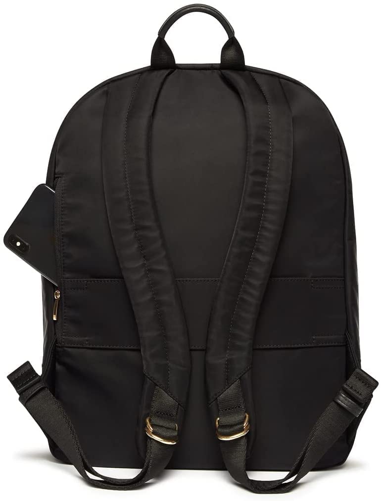 KNOMO Beauchamp Women's 14 Inch Laptop Backpack - Stylish Work Bag for Office, College & Travel - Black with Gold Zipper - Perfect for Commuting, Business Trips & Campus Life
