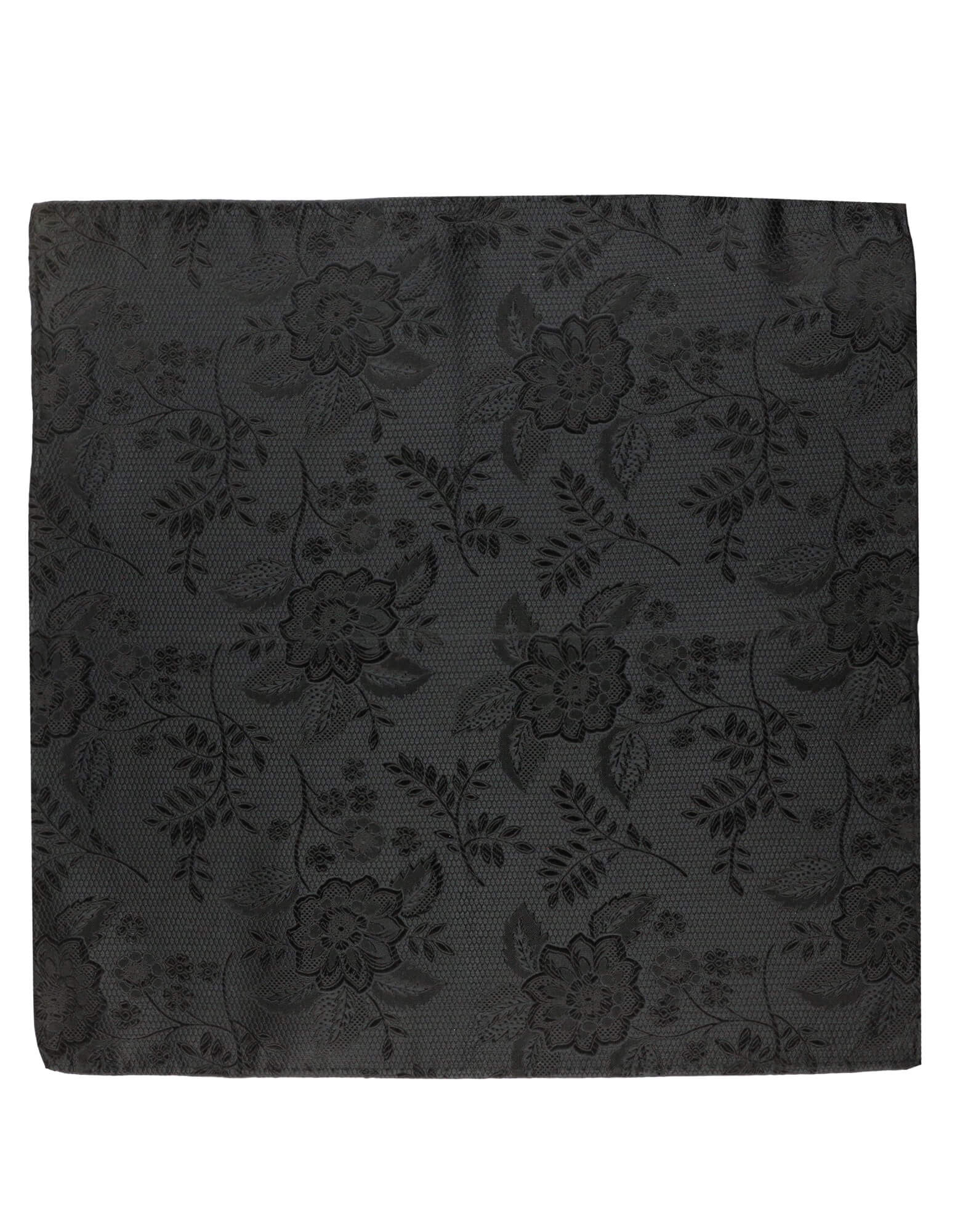 DÉCLIC Kontur Pocket Square - Classic Black Silk Handkerchief for Men | Elegant Formal Accessory for Weddings, Business & Special Occasions
