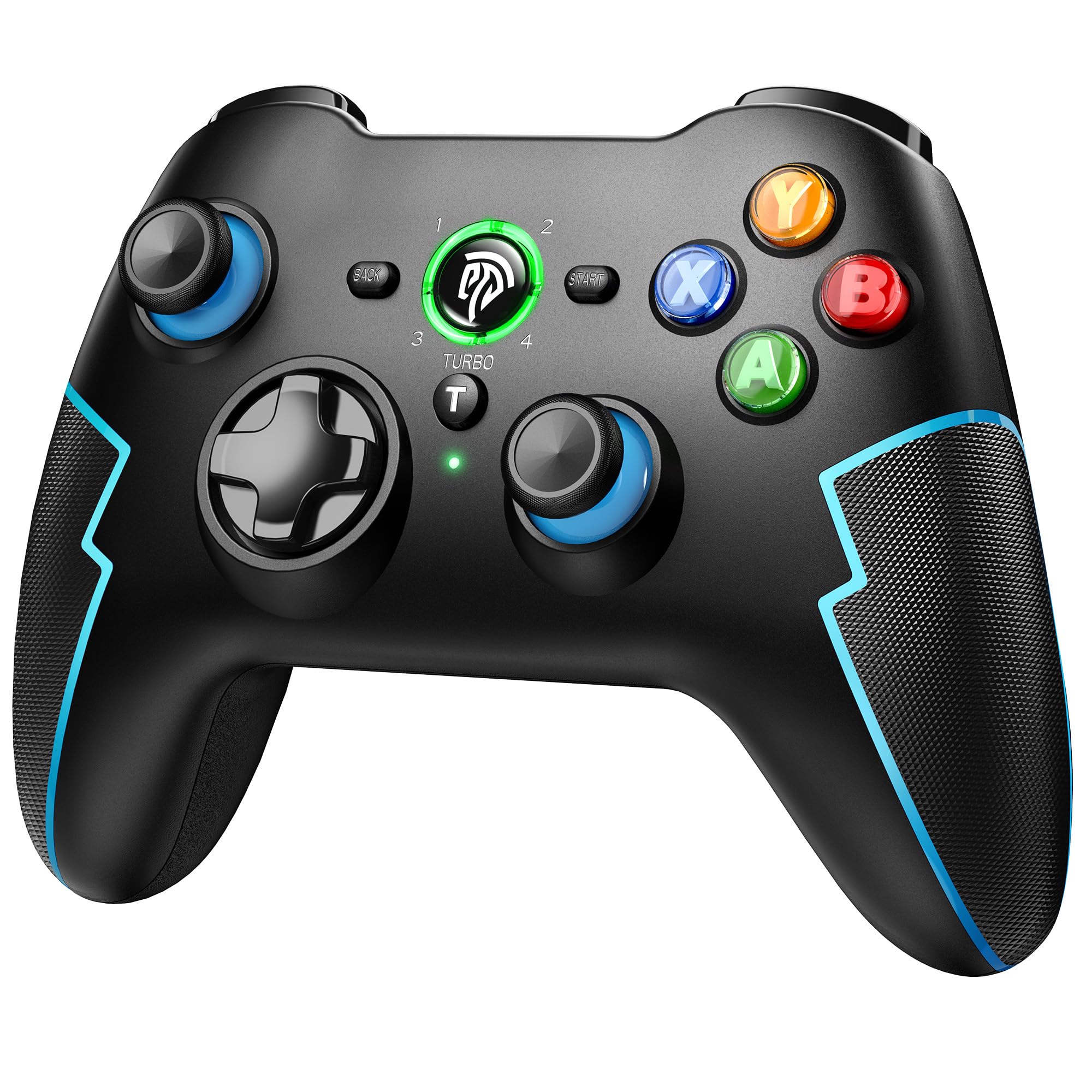 EasySMX 9013PRO Wireless Rechargeable Game Controller for PC, PS3, Switch Pro, Android/iOS Phones, Android TV Box & Tesla - Black & Blue - Perfect for Gaming, Streaming & Tesla Arcade