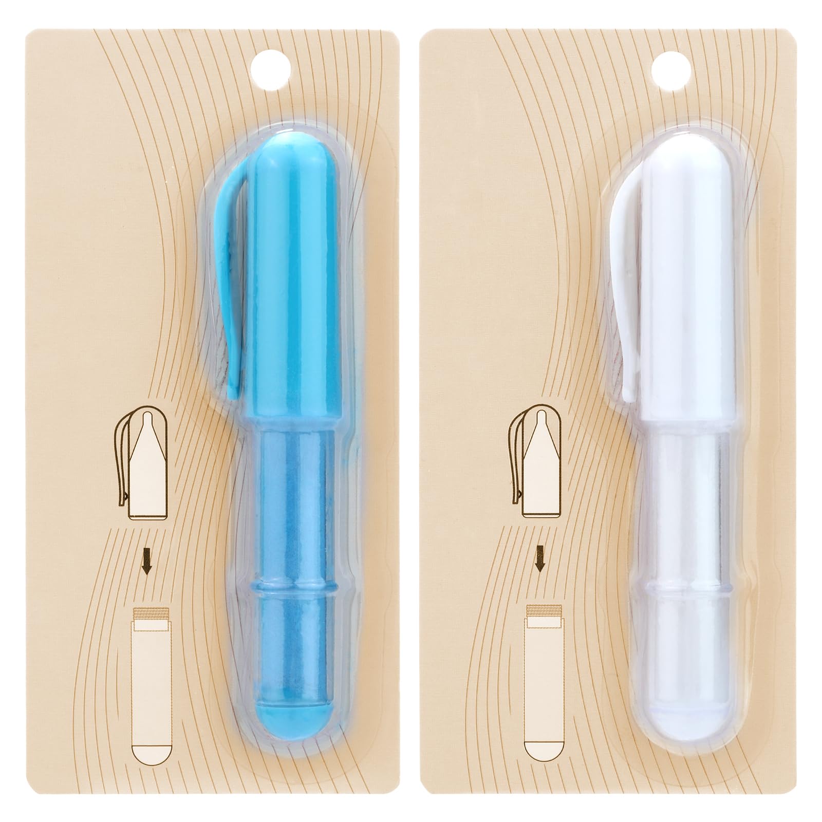 Refillable Fabric Chalk Markers - 2 Pack Blue & White Sewing Chalk Pencils for Quilting, Tailoring & DIY Crafts | Perfect for Fabric Marking, Pattern Tracing & Sewing Notions Accessories