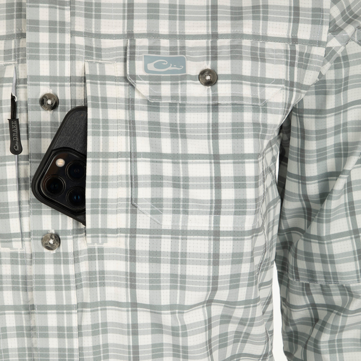 Hunter Creek Long Sleeve Plaid Shirt - Classic Window Pane Checkered Button Down for Men - Perfect for Casual Outings, Outdoor Adventures & Office Wear