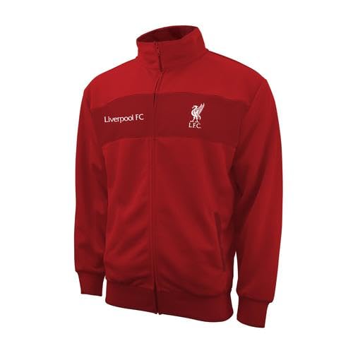 Liverpool FC Red Youth Track Jacket - Lightweight Breathable Soccer Training Jacket for Kids - Perfect for Football Matches, School, and Outdoor Activities