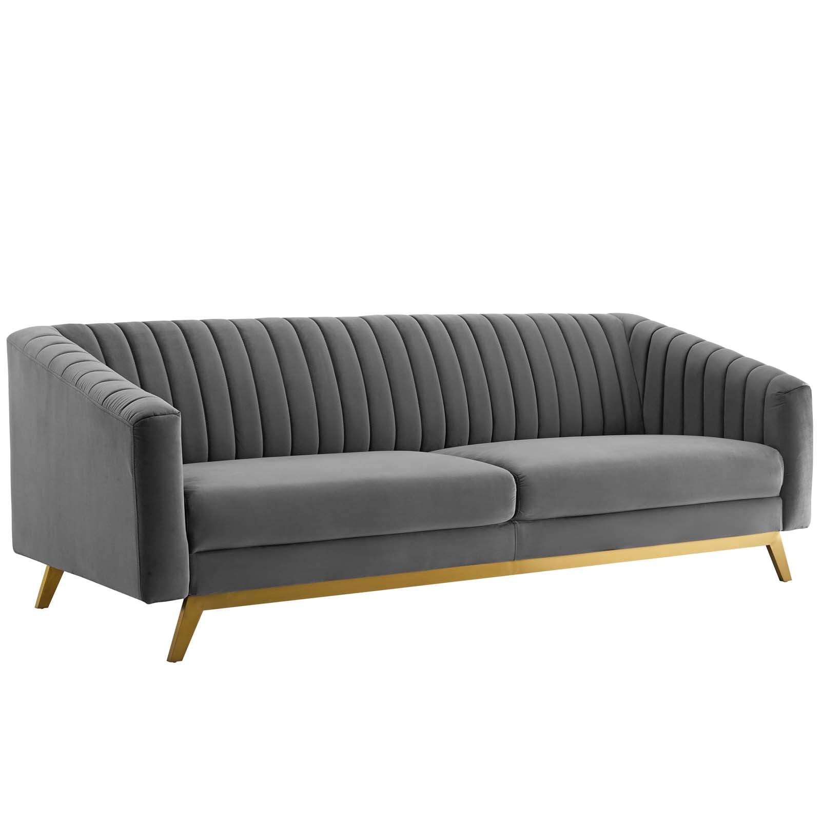 Luxury Velvet Sofa and Armchair Set with Vertical Channel Tufting - Modern Performance Fabric for Living Room, Lounge & Home Theater Seating