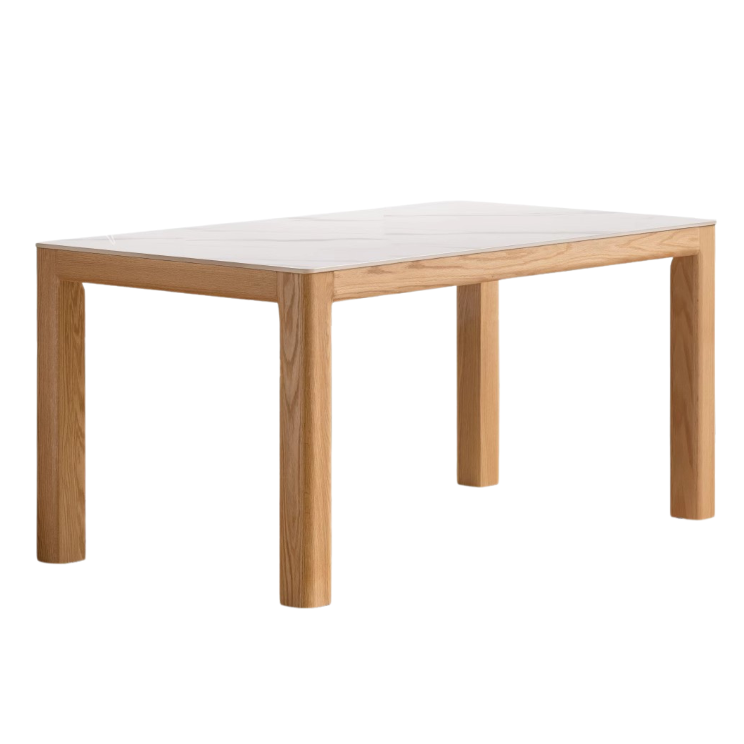 Solid Oak Wood Dining Table - Simple Modern Design for Kitchen, Dining Room & Small Spaces
