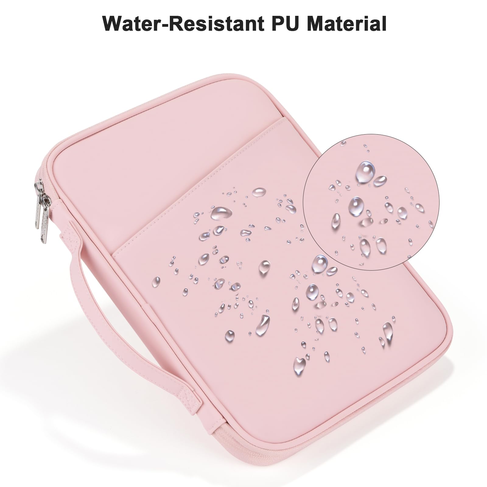 Premium 9-11 Inch Tablet Bag for Women - Padded Protective Sleeve Case Compatible with iPad Pro 11 (M4), iPad 10.9 (10th Gen), iPad Air 11 (M2), Samsung Galaxy Tab S9/S8 (PU Leather, Pink) - Perfect for Work, Travel & School Accessories