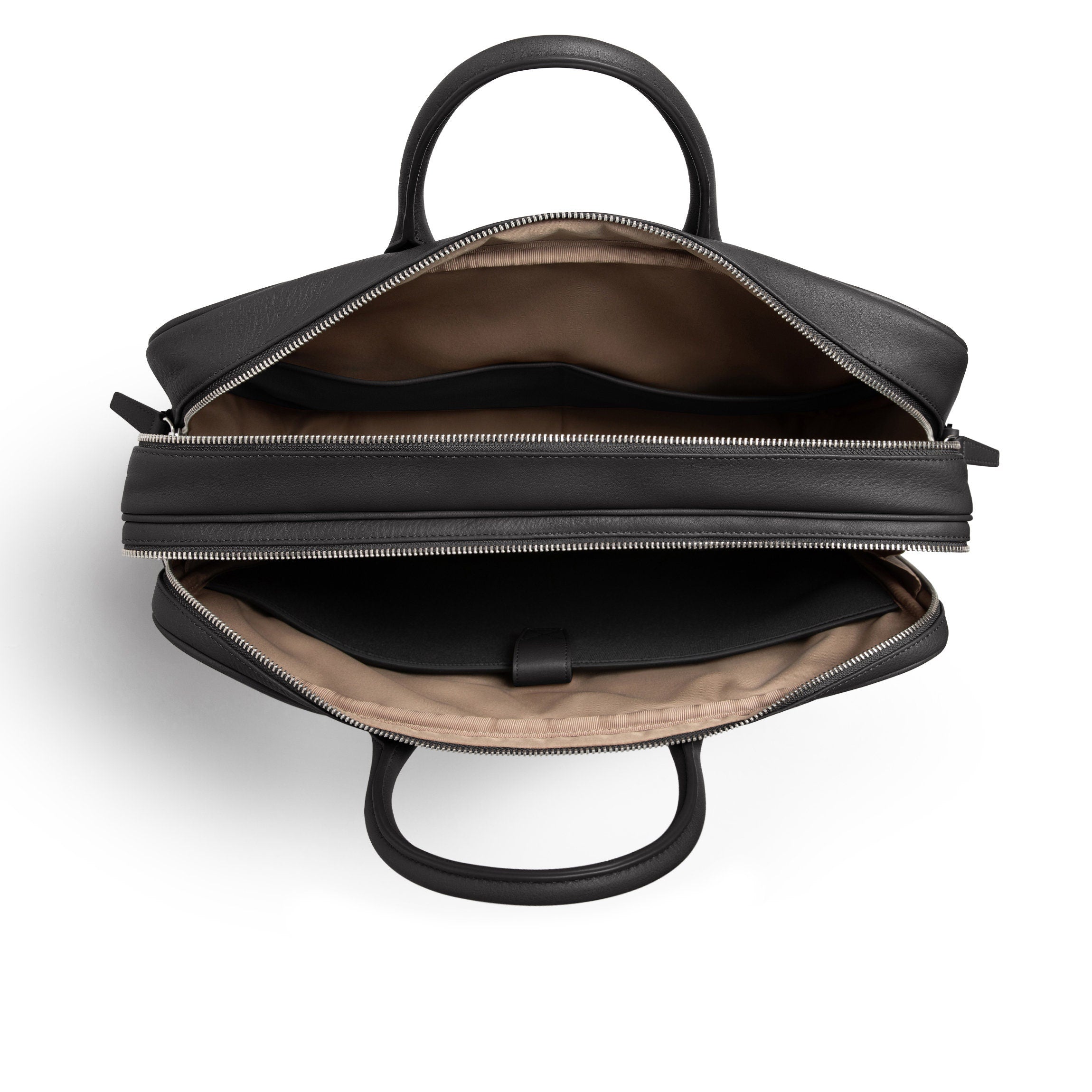 Warren Large Brief Bag Black Onyx - Premium Leather Business Tote for Work, Travel & Office - Stylish Laptop Bag for Professionals & Commuters
