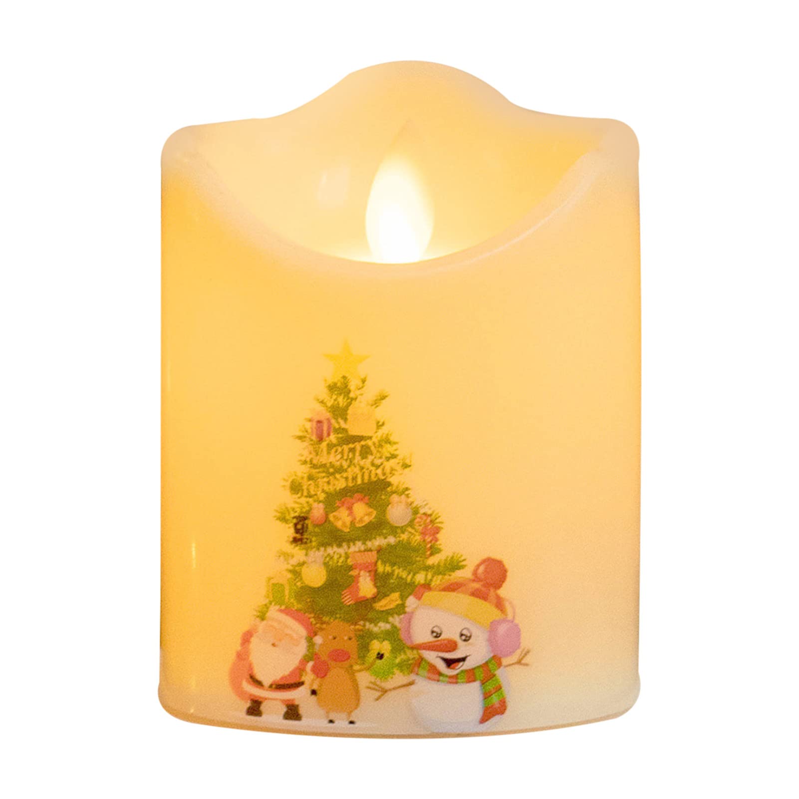 Flameless LED Christmas Candle Lamp - Battery Operated Fake Candles with Timer, High Brightness Xmas Decorative Lights for Home, Party, Holiday Decor - Perfect Gift for Boys and Girls (Use for Christmas Tree, Mantel, Centerpiece, Window Display)