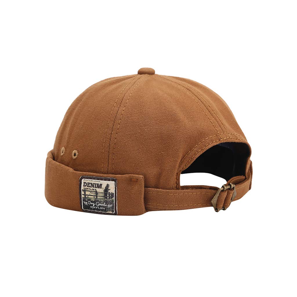 Vintage Washed Cotton Rolled Cuff Beanie Cap for Women & Men - Brimless Hip-Hop Style Hat for Beach, Casual Wear & Outdoor Activities