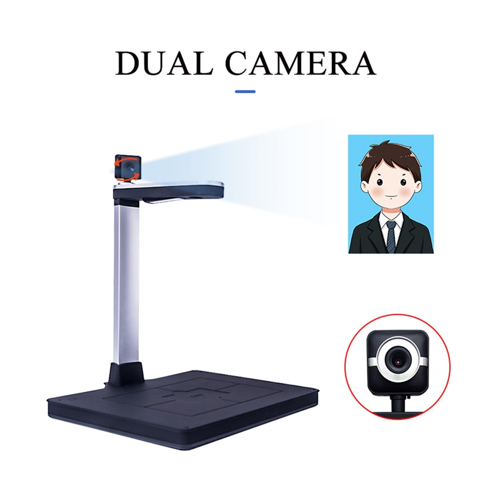 10MP HD Portable Document Scanner for Books & A4 Paper - OCR for Invoices, Teaching & Online Training | Compact Scanner for Laptop & PC Use at Home, Office or School