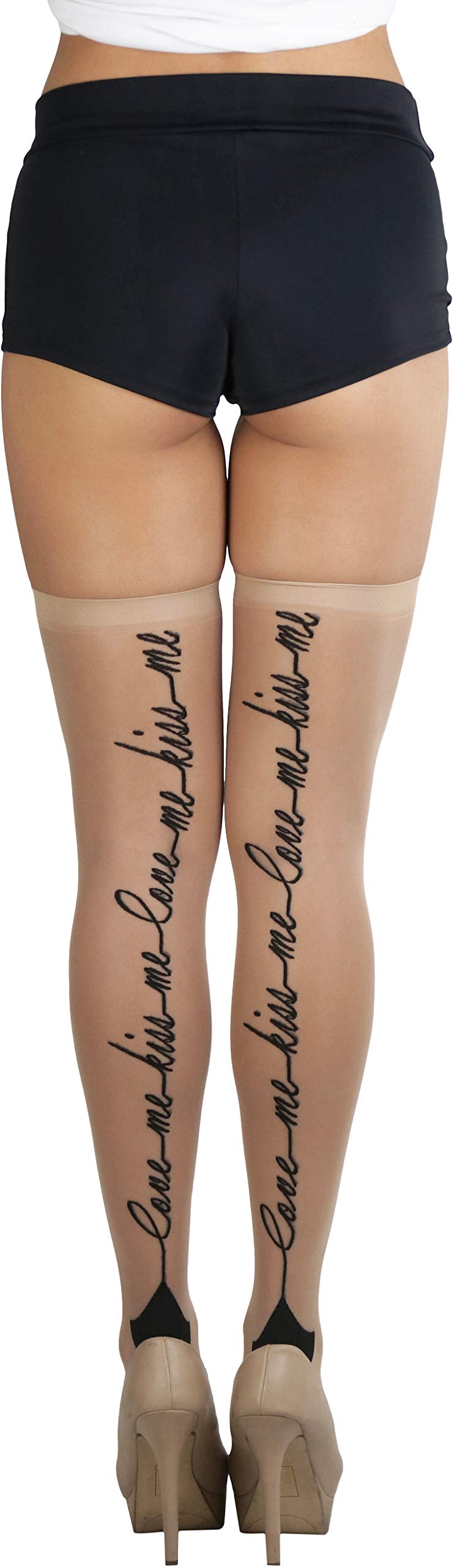 ToBeInStyle Nylon Two-Toned Cuban Heel Closed-Toe Stockings | Fashionable Hosiery for Women | Perfect for Office Wear, Evening Outfits & Special Occasions