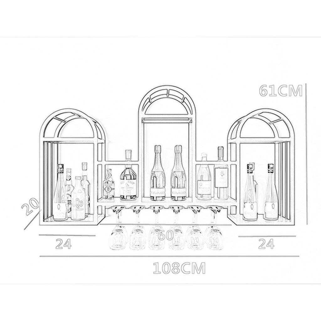 Premium Metal Wall Mounted Wine Rack - Gold Industrial Hanging Stemware Holder for Bar, Restaurant & Home Use - Space-Saving Wine Bottle & Glass Storage Solution (Perfect for Kitchen, Dining Room or Wine Cellar Organization)