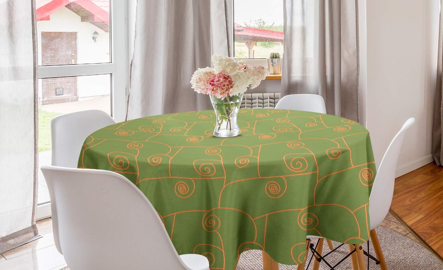 Ambesonne Abstract Round Tablecloth 60