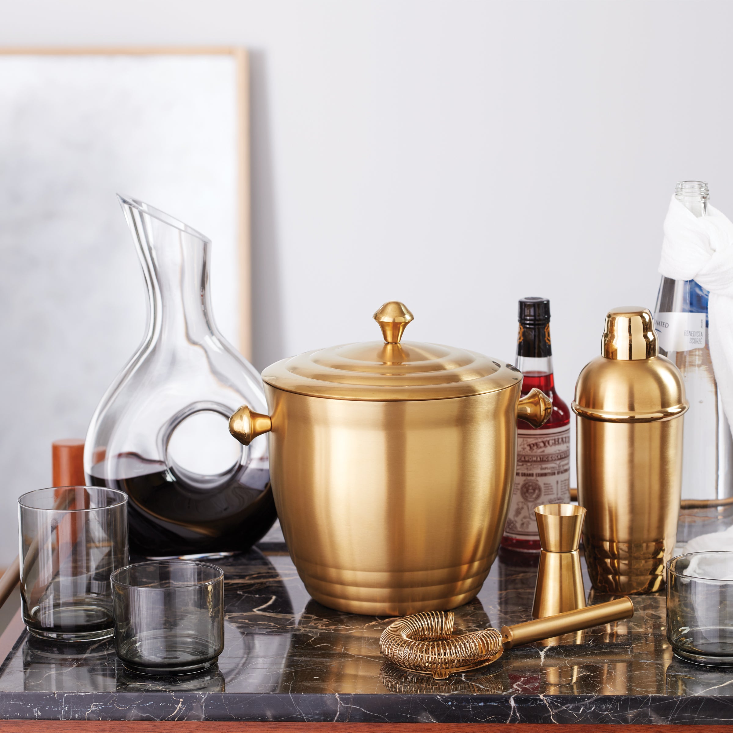 Premium Tuscany Classics Gold Cocktail Shaker Set - Bar Mixing Tool for Martini, Margarita & Whiskey Sour - Perfect for Home Bars, Parties & Professional Bartenders