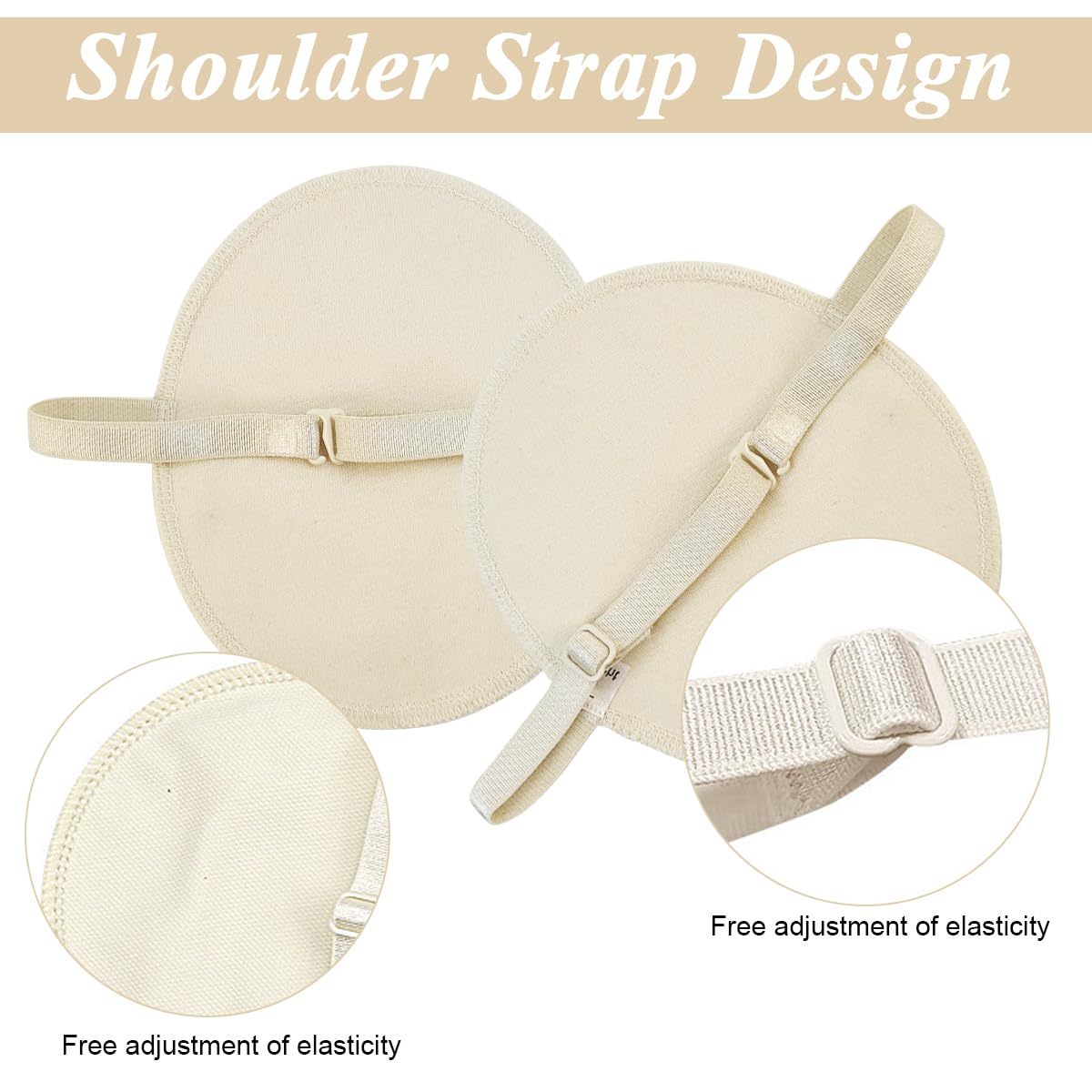 MAYCREATE® 2-Pack Anti-Sweat Underarm Pads for Women & Men - Breathable, Washable, Reusable Armpit Sweat Pads - Quick-Dry, Non-Slip Protection for Shirts - Perfect for Workouts, Office & Daily Wear - Beige