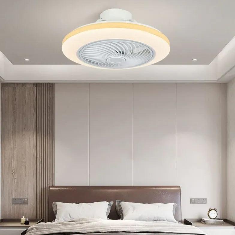 Smart Remote Control LED Ceiling Fan with Light - Modern Round Design for Bedroom, Living Room & Nursery - Quiet, Energy Efficient Cooling & Lighting Solution