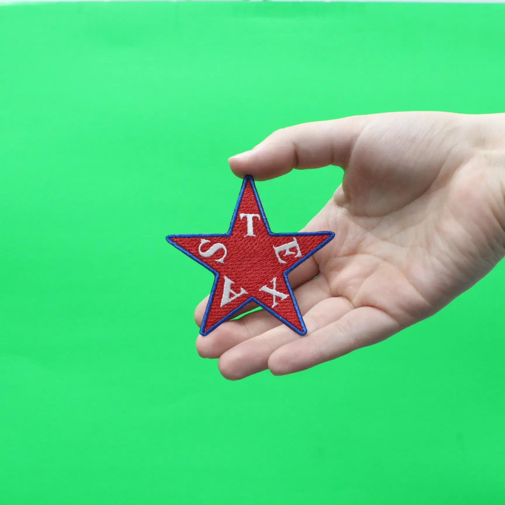 Texas Red White and Blue Star Embroidered Iron On Patch - Patriotic Emblem for Jackets, Hats, Bags & DIY Crafts - Perfect for 4th of July, Veterans Day & Americana Decor
