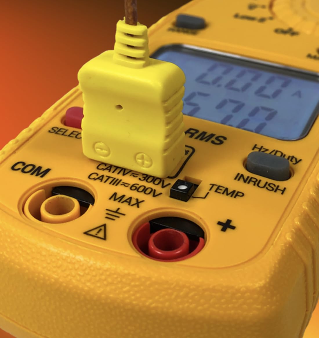 UEi DL579-600A True RMS Digital Clamp Meter with Temperature & Capacitance Measurement - 600A AC/DC Current Tester for HVAC, Electrical and Industrial Use
