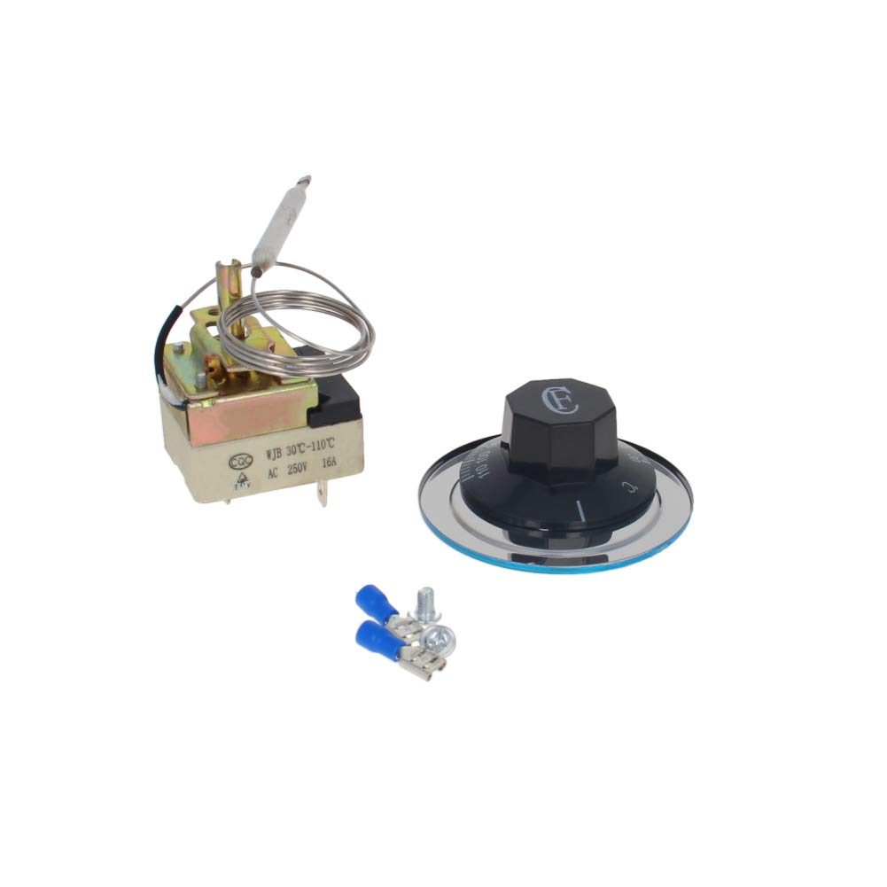 Fielect 1PCS 250V 16A White Triangle Base Liquid Expansion Temperature Control Switch for Oven Heater - 70cm Length, 30℃-110℃ Range - Perfect for Home Baking, Industrial Ovens & Kitchen Appliances