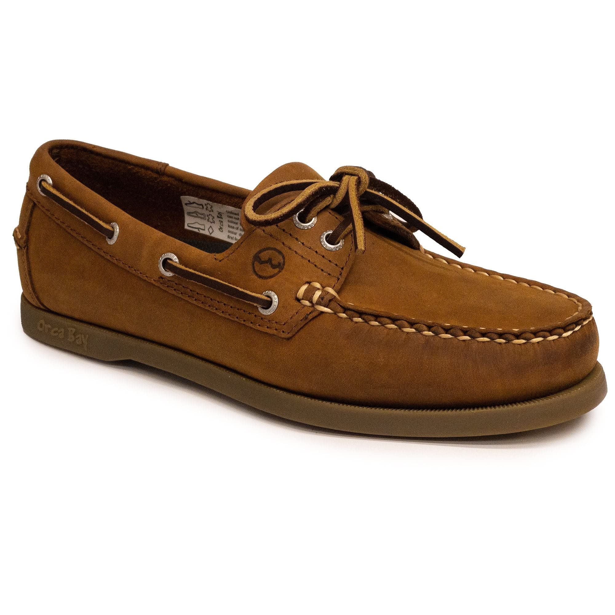 Orca Bay Creek Sand Deck Shoes for Women - Nubuck Leather Boat Shoes Size 5 UK (US Size 7) | Comfortable Slip-On Loafers for Boating, Walking & Casual Wear