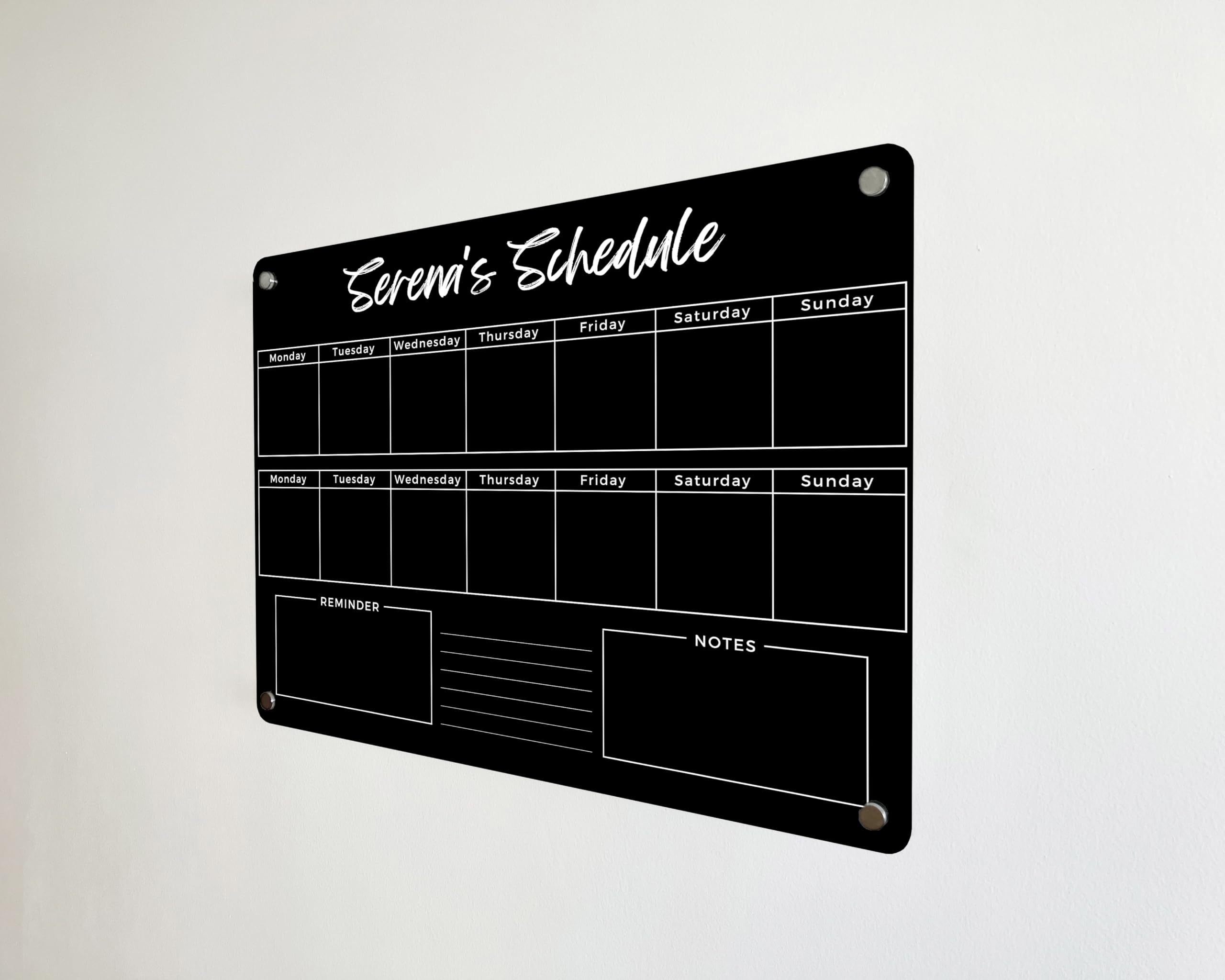 Custom Weekly Family Calendar with Side Headers - Personalized Dry Erase Wall Calendar 2025 | Monthly & Weekly Planner | Transparent Whiteboard Organizer for Home, Office & School Planning